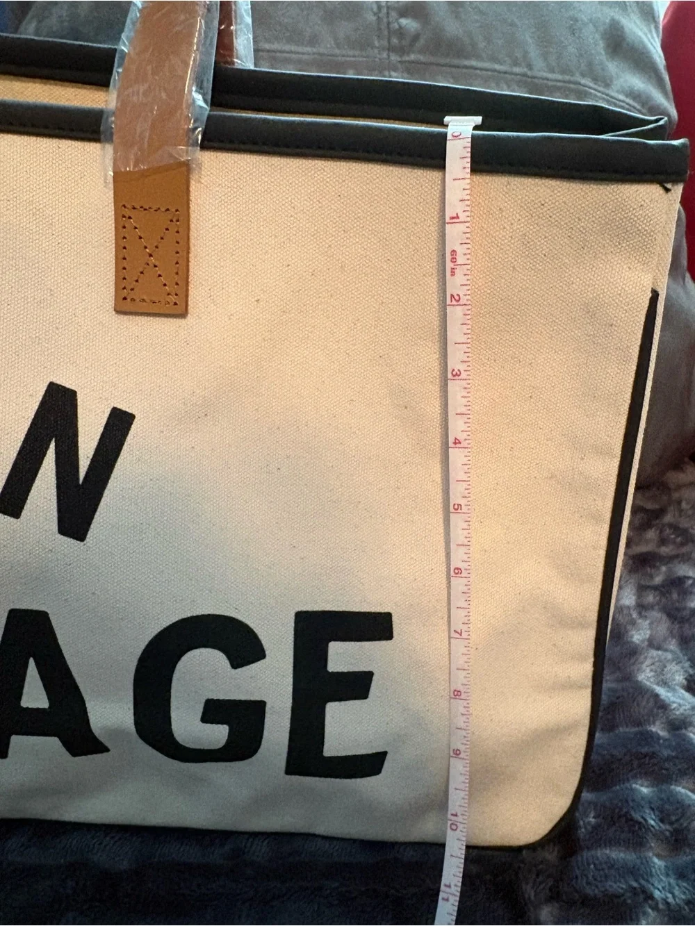 Santa Barbara Design Studio Bon Voyage Canvas Tote Bag in Cream and Black